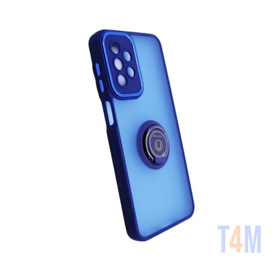 Funda con Anilla de Soporte para Samsung Galaxy A23 Azul Ahumado